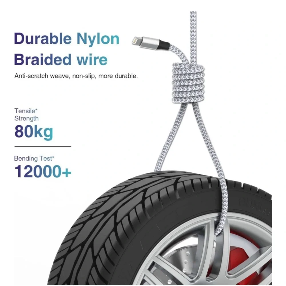 Braided USB-A to Lightning Charging Cable